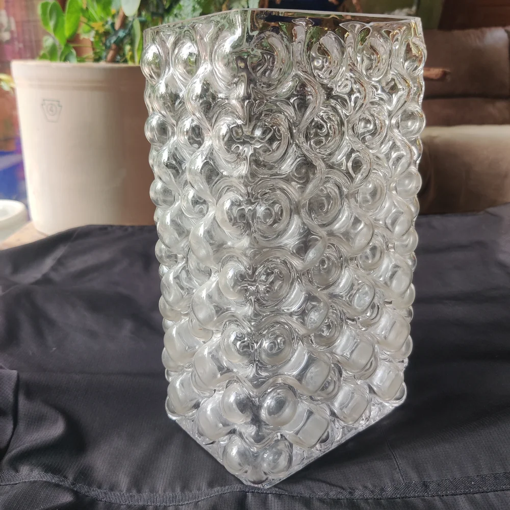 MCM Bubble Art Glass Vase 12